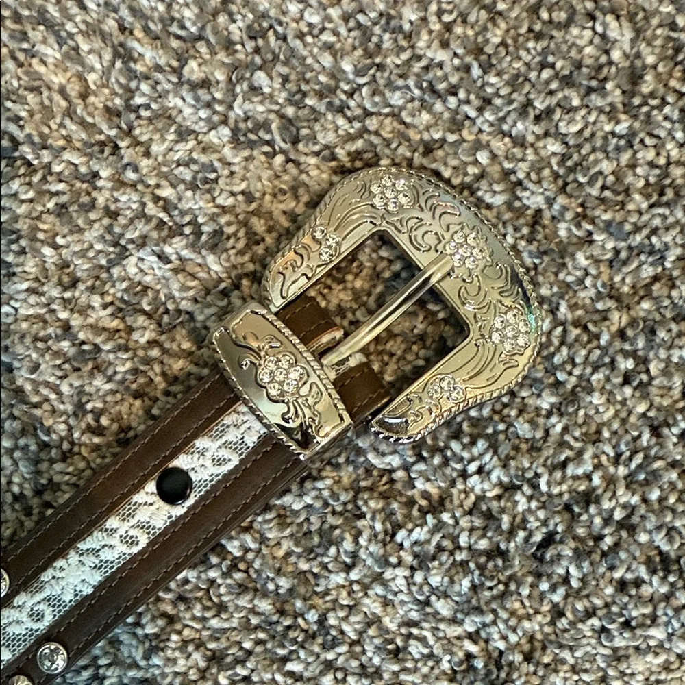 Kids Brown Belt with Silver Buckle